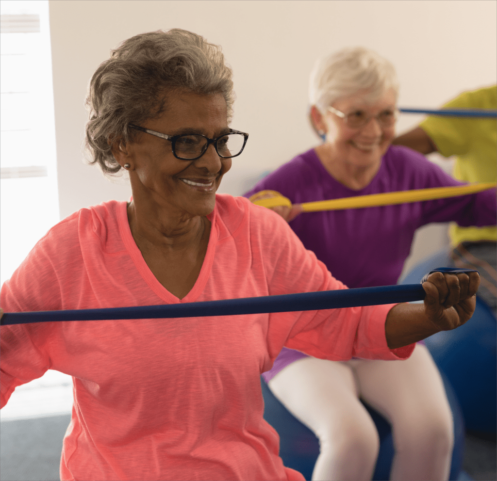 Families Needing Geriatric Care Education and Local Resources Seniors are doing exercises