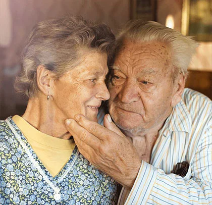 An elderly couple together