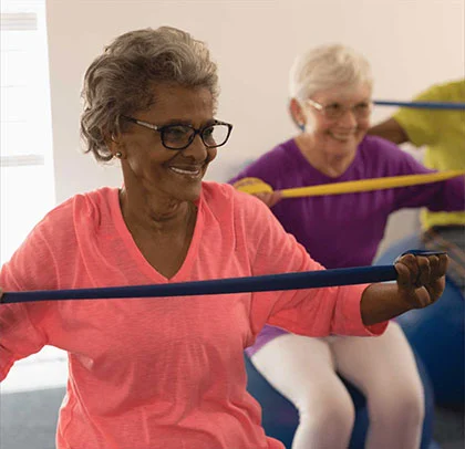 Seniors doing some exercises 